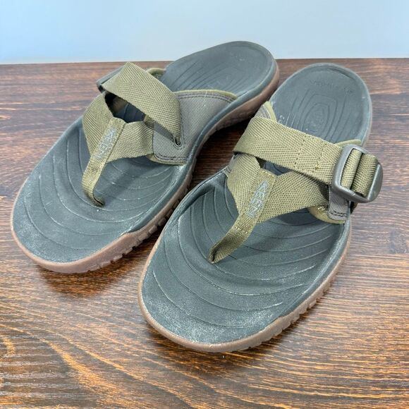 Keen Mens SOLR (Sand. Ocean. Lake. River) army green nylon strap sandal size 10 - Picture 2 of 10